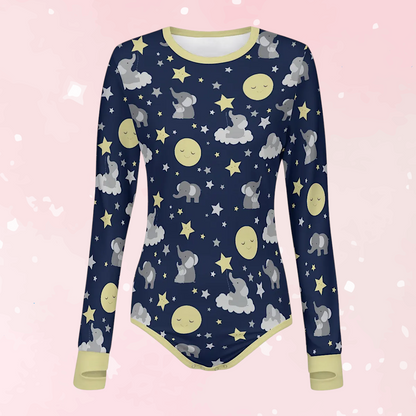 Dreamy Elephants Long Sleeve CuddleSuit