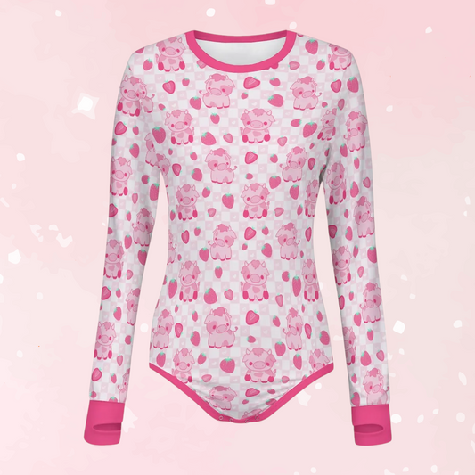 Berry Moo Long Sleeve CuddleSuit
