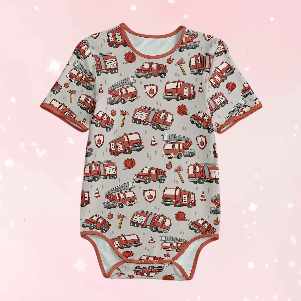 Little Firehouse Short Sleeve CuddleSuit