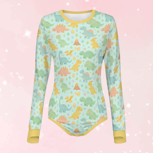 Dino Dreamland Long Sleeve CuddleSuit