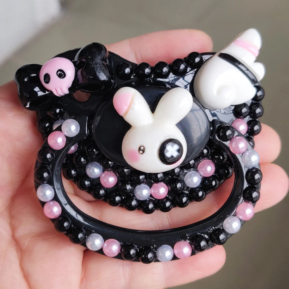 Kawaii Goth Bunny Deco Adult Pacifier
