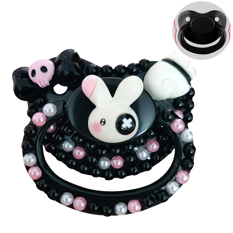 Kawaii Goth Bunny Deco Adult Pacifier