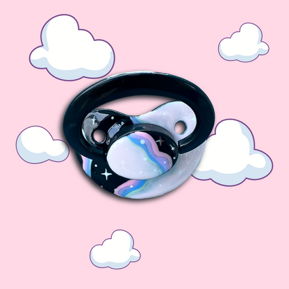 Hand Painted Adult Pacifier - Retro Galaxy