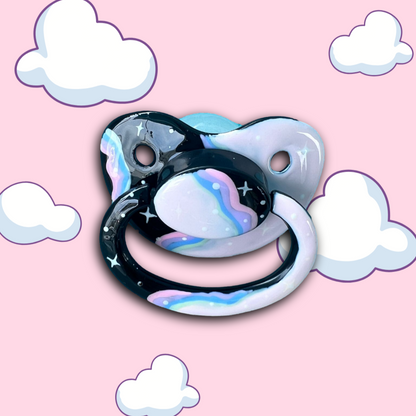 Hand Painted Adult Pacifier - Retro Galaxy