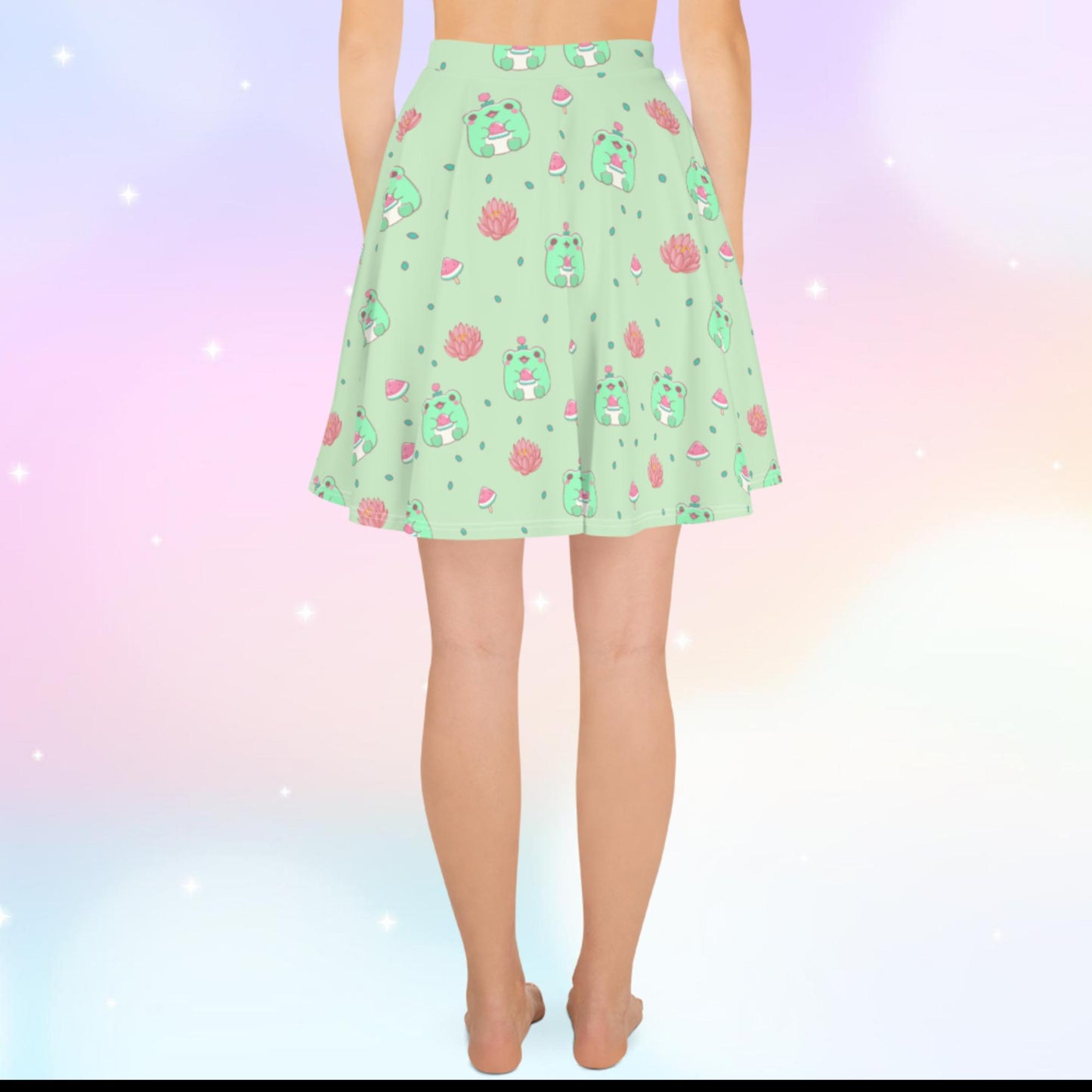 Kawaii Frog Skater Skirt