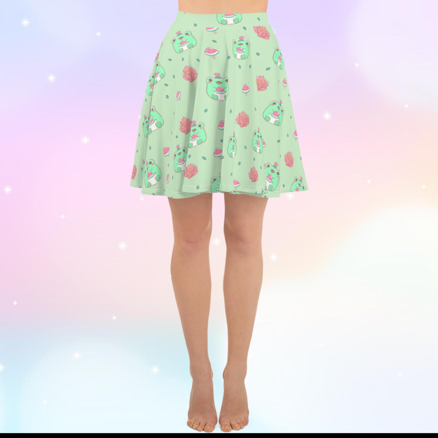 Kawaii Frog Skater Skirt