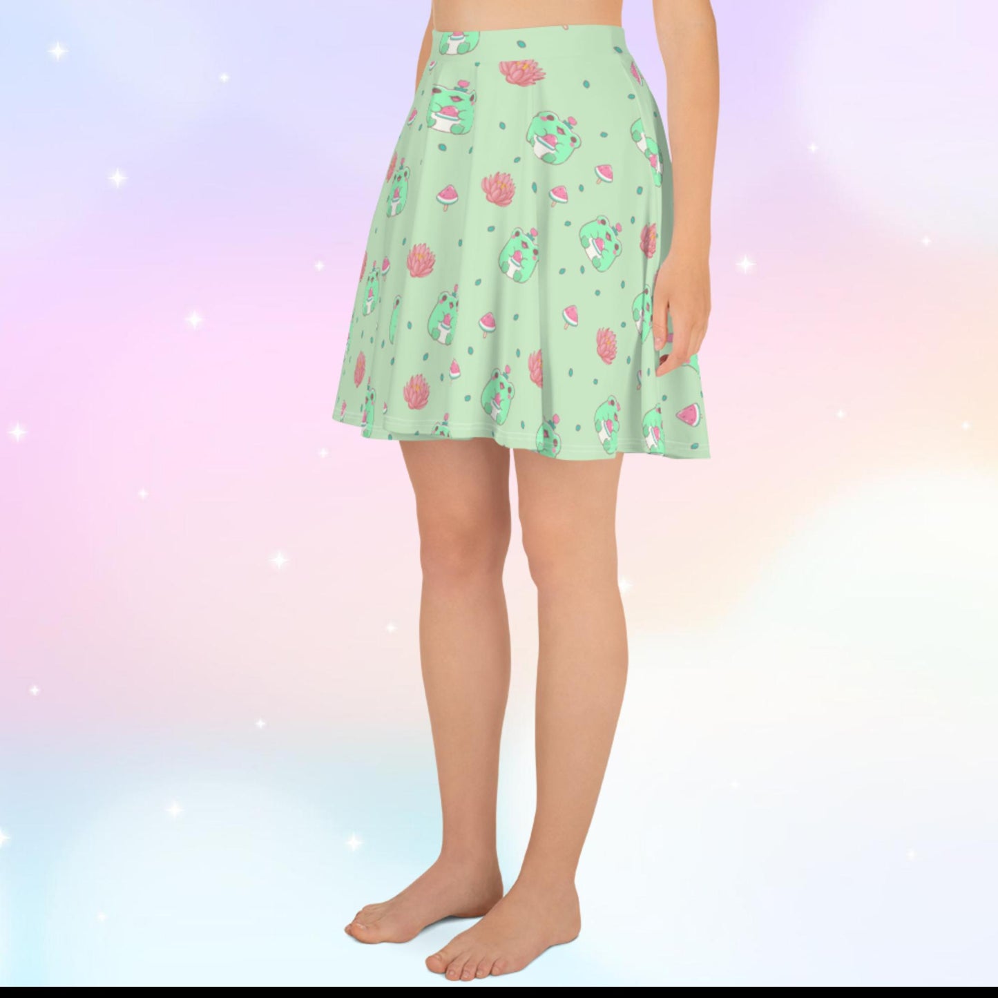 Kawaii Frog Skater Skirt