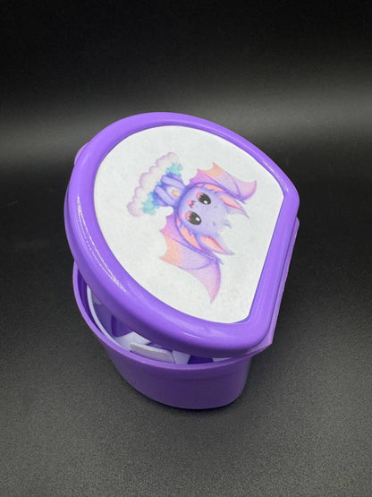 ABDL pacifier case with kawaii bat print, protective storage case
