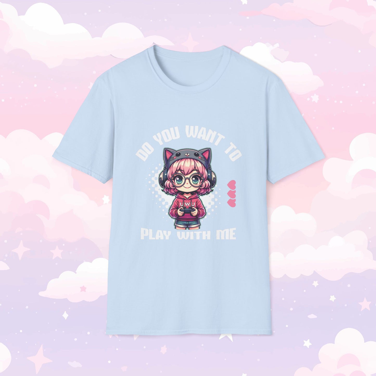 Anime Gamer Girl T-Shirt, Play with Me Shirt