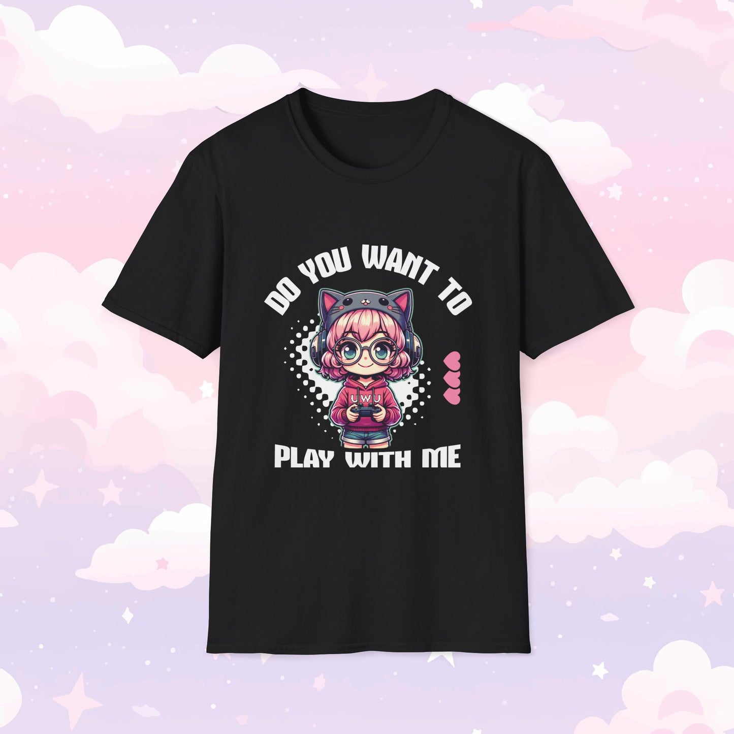 Anime Gamer Girl T-Shirt, Play with Me Shirt