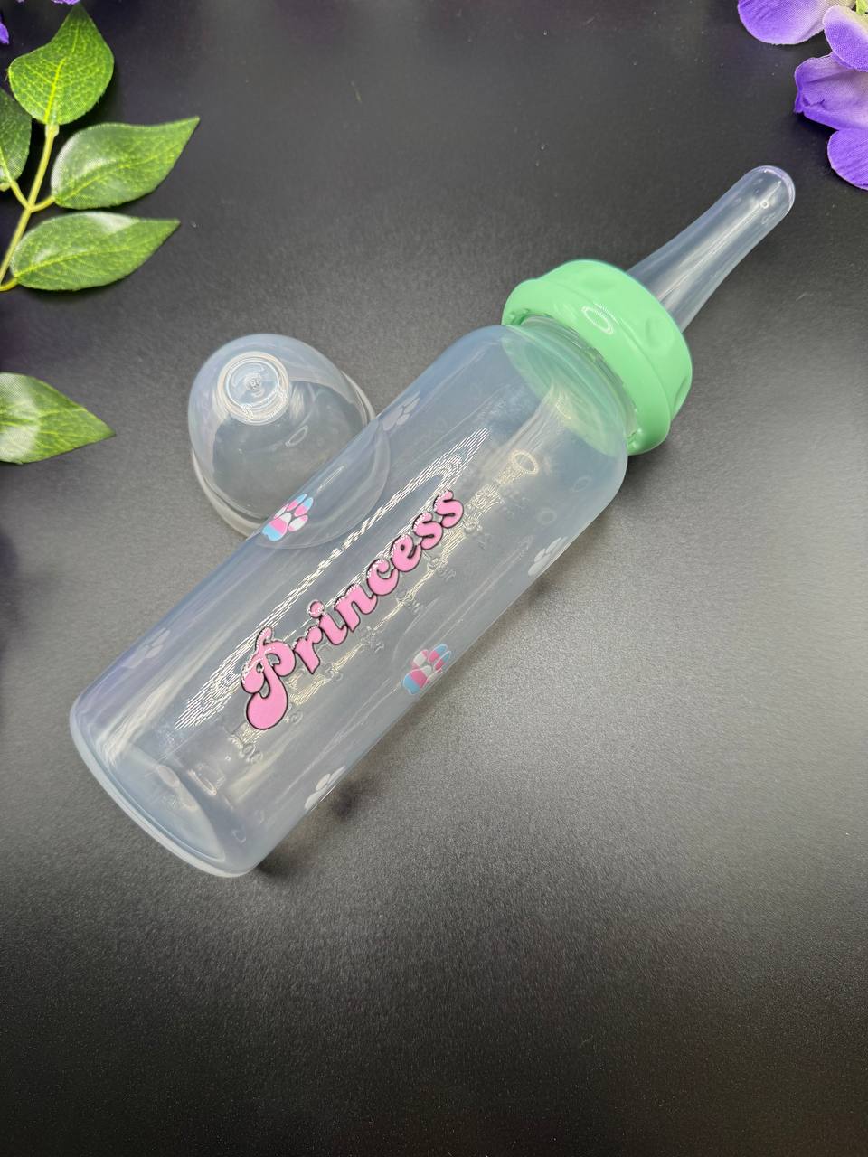 Adult Baby Bottle - 8 oz Trans Paw Princess