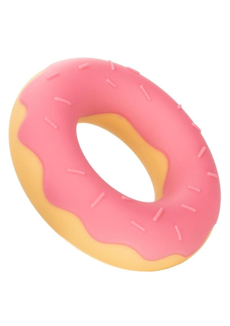 Pink frosted donut-shaped cock ring