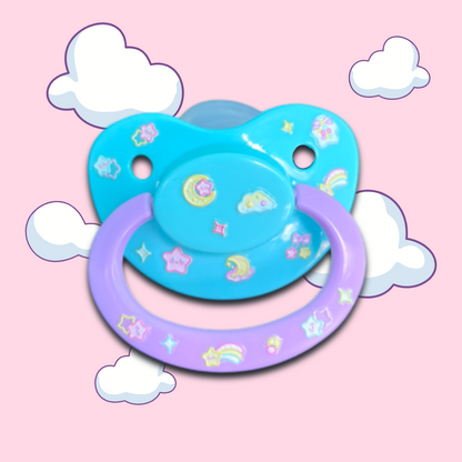 Glow In The Dark Adult Pacifier - Stars and Moon