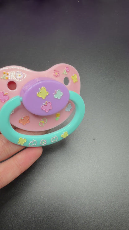 Glow In The Dark Adult Pacifier - Butterflies & Flowers