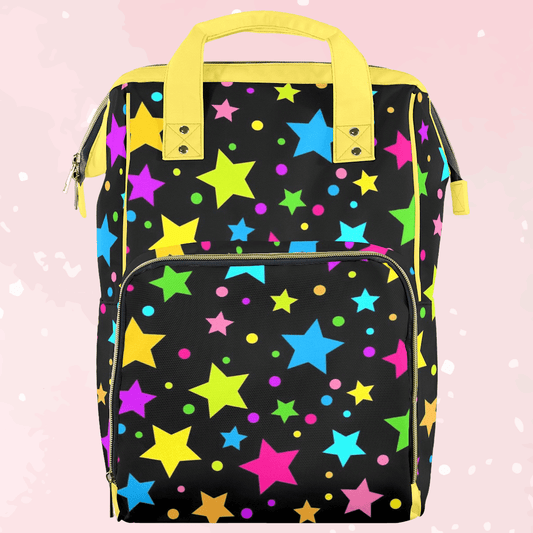 Neon Stars Large Diaper Bag