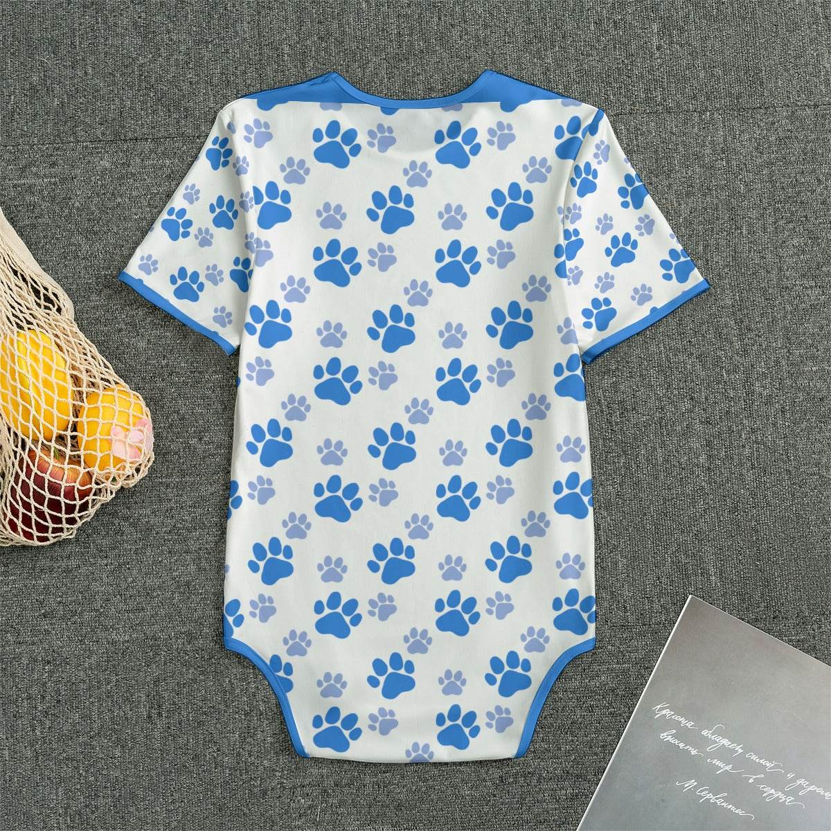 Blue Puppy Paws Adult Unisex CuddleSuit
