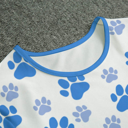 Blue Puppy Paws Adult Unisex CuddleSuit