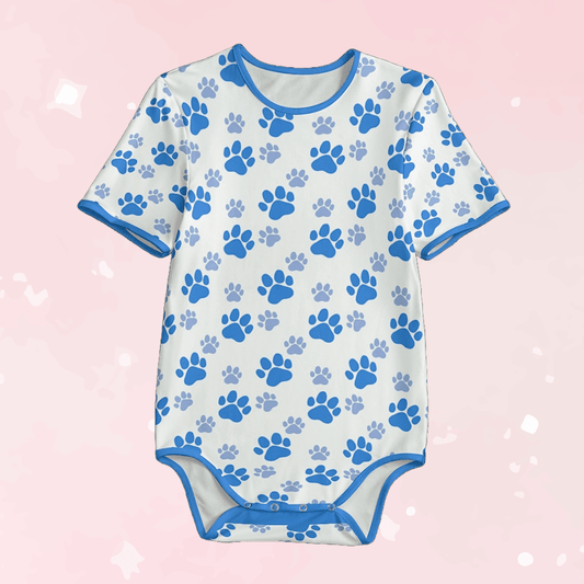 Blue Puppy Paws Adult Unisex CuddleSuit