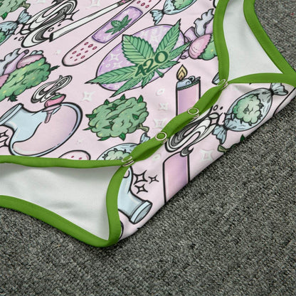 Cute Cannabis Pink Adult CuddleSuit