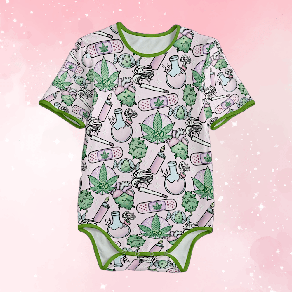 Cute Cannabis Pink Adult CuddleSuit