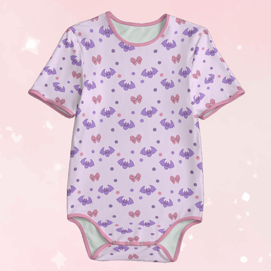 Pastel Spoopy Bats Adult Unisex CuddleSuit
