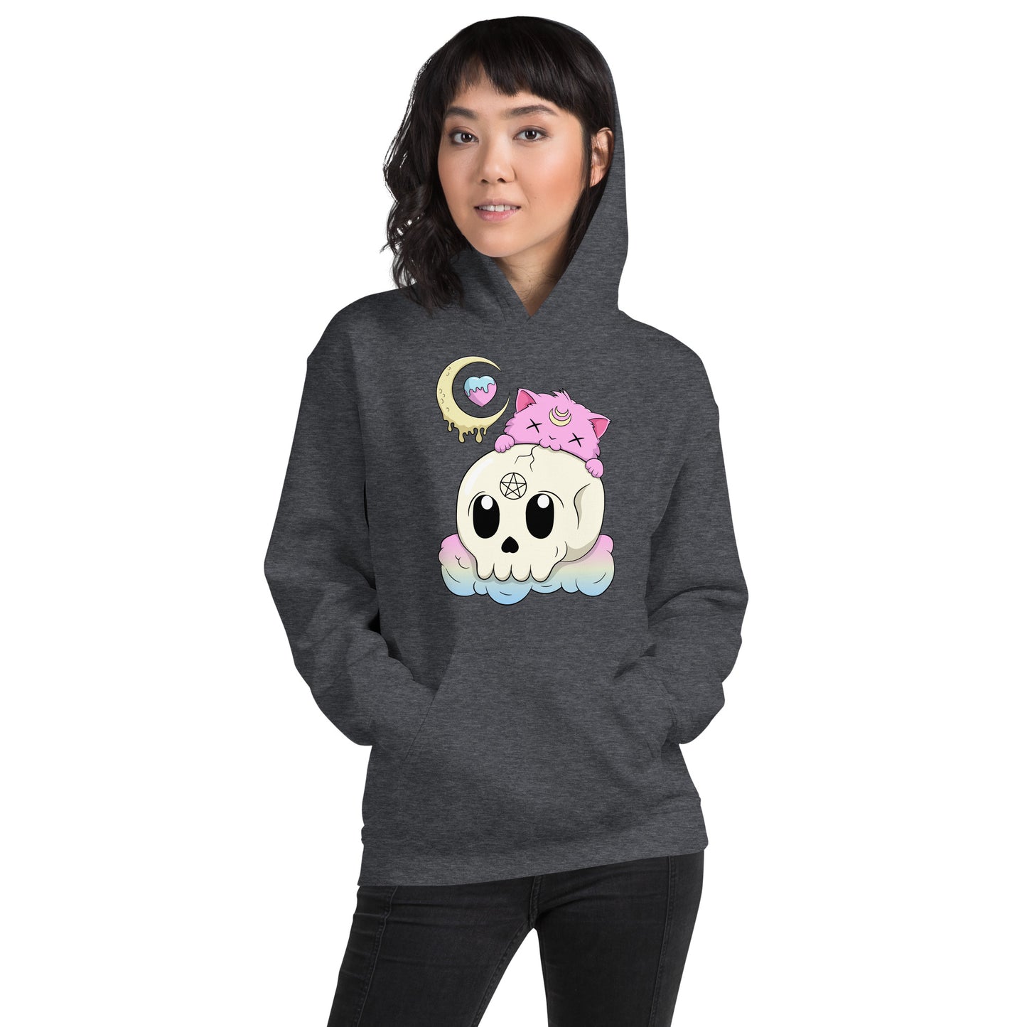 Creepy Kawaii Unisex Hoodie - Gothic Cat Sweatshirt