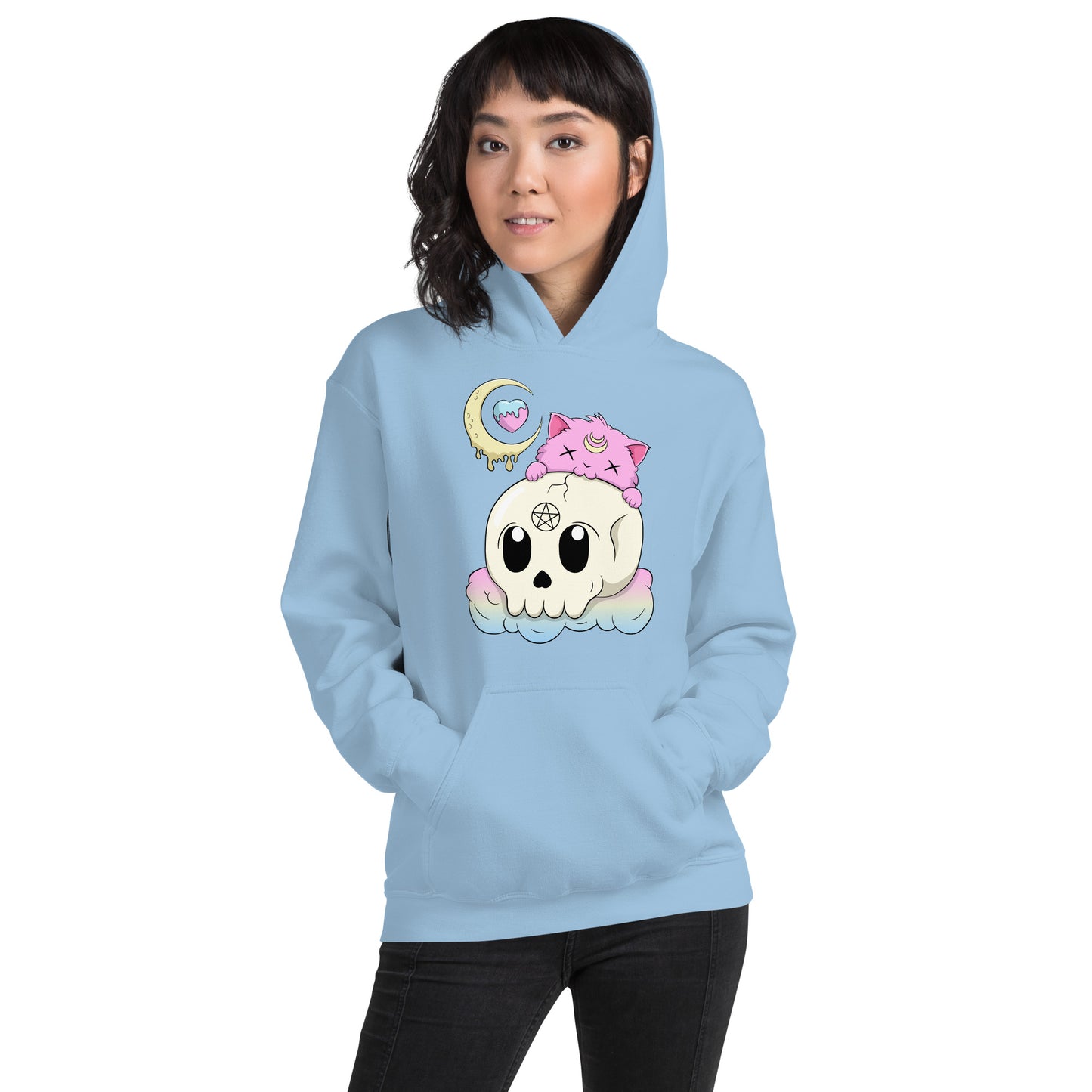 Creepy Kawaii Unisex Hoodie - Gothic Cat Sweatshirt