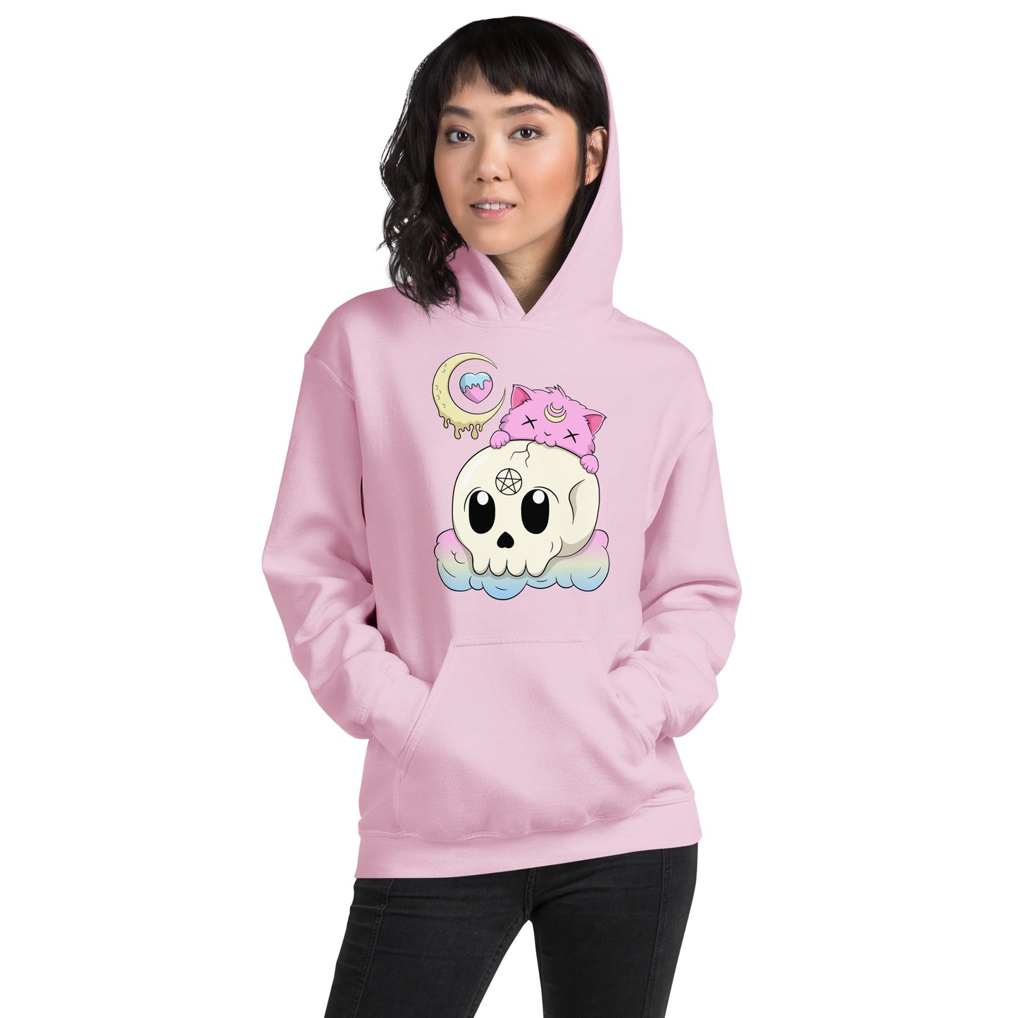 Creepy Kawaii Unisex Hoodie - Gothic Cat Sweatshirt