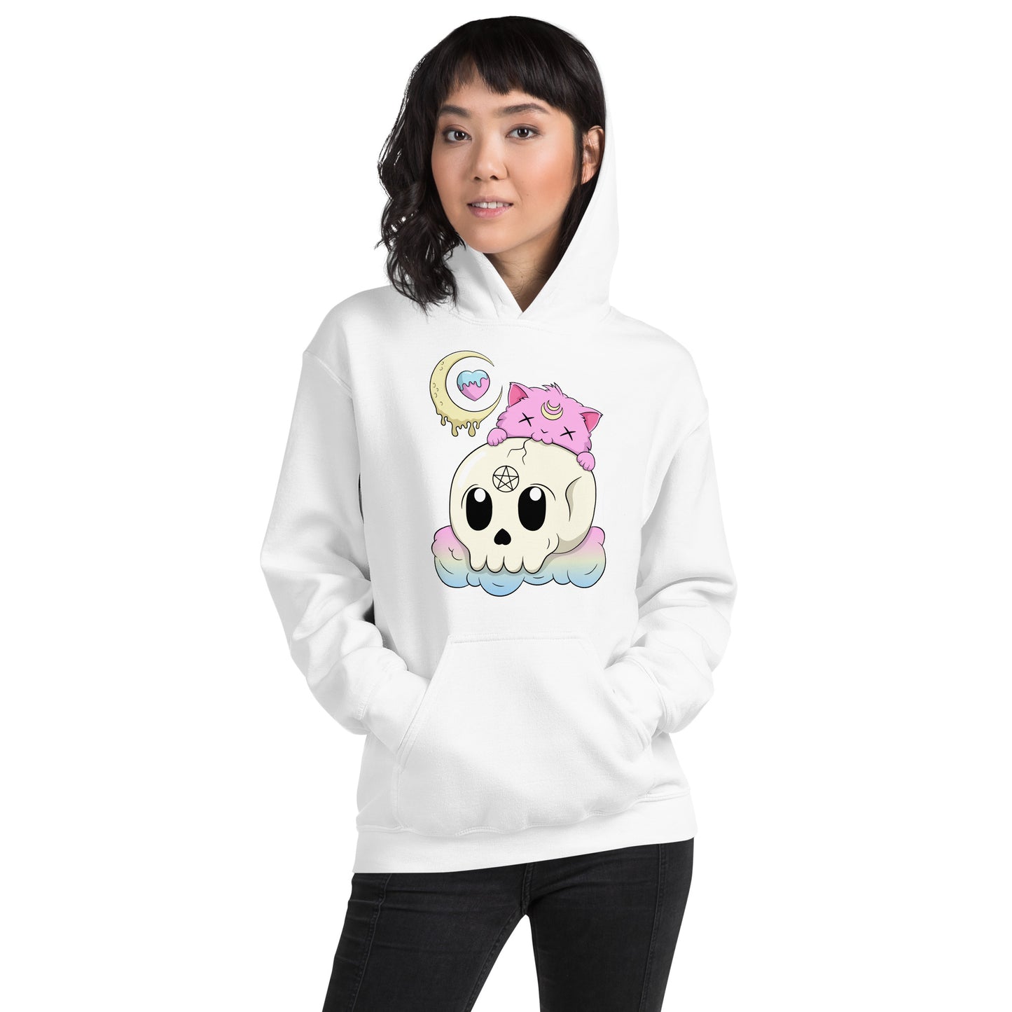 Creepy Kawaii Unisex Hoodie - Gothic Cat Sweatshirt