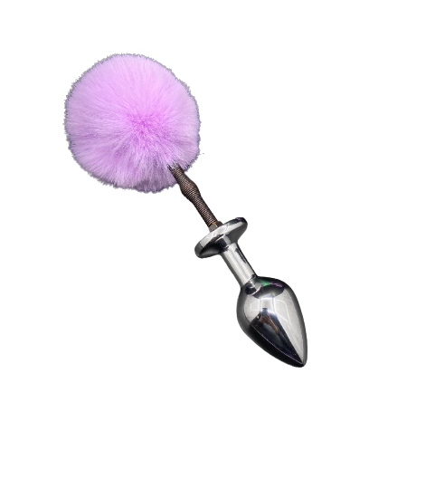 Lavender Springy Bunny Tail Plug