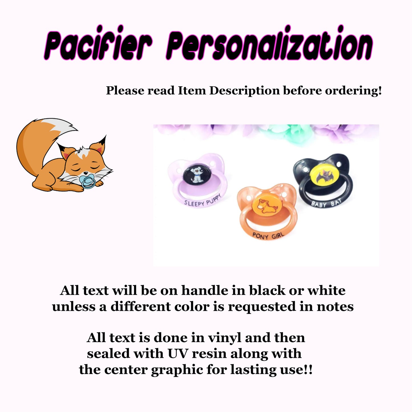Adult Pacifier - Pixel Bunny