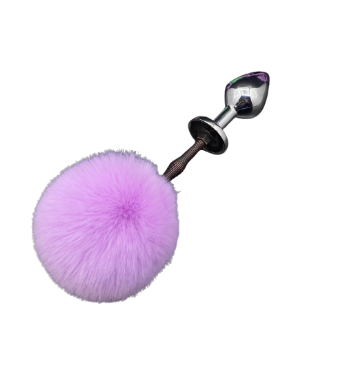 Lavender Springy Bunny Tail Plug