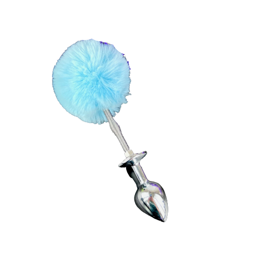 Baby Blue Springy Bunny Tail Plug