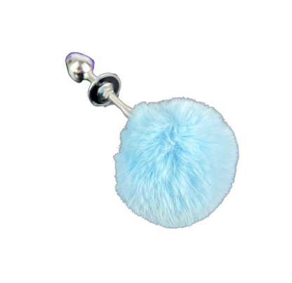 Baby Blue Springy Bunny Tail Plug