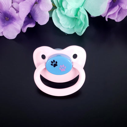 Black and Pink Paw Print Pacifier