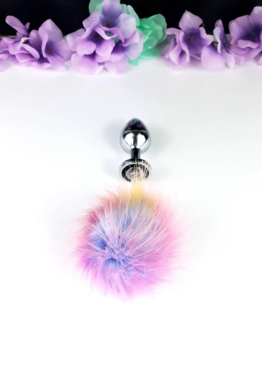 Pink Ombre Springy Bunny Tail Plug