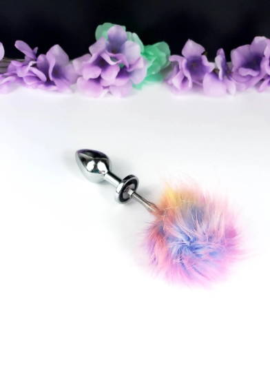 Pink Ombre Springy Bunny Tail Plug