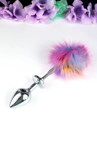 Pink Ombre Springy Bunny Tail Plug