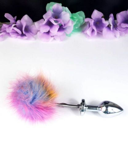 Pink Ombre Springy Bunny Tail Plug