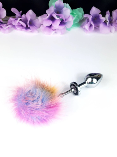 Pink Ombre Springy Bunny Tail Plug