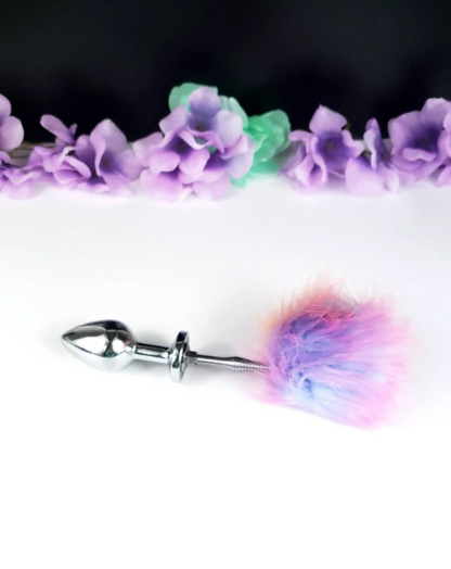 Pink Ombre Springy Bunny Tail Plug