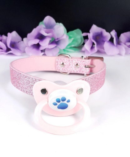 Blue Paw Print Pacifier Gag