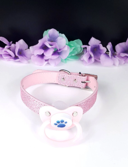 Blue Paw Print Pacifier Gag