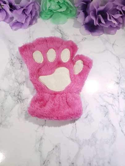 Hot Pink Pet Play Fingerless Gloves