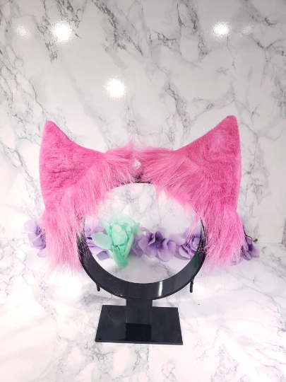 Hot Pink Pet Play Paw and Ears Set