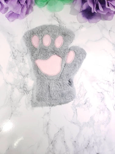 Silver Pet Play Fingerless Gloves