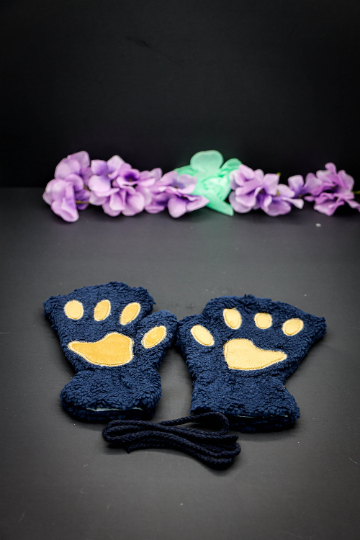 Navy Blue Pet Play Paw and Ears Set
