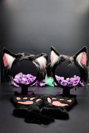 Black Pet Play Paw and Ears Set