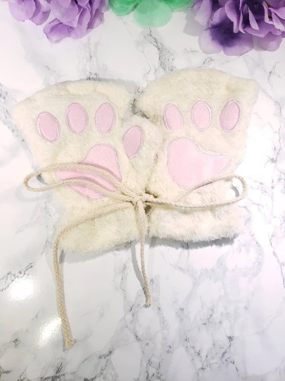 White Pet Play Paw and Ears Set