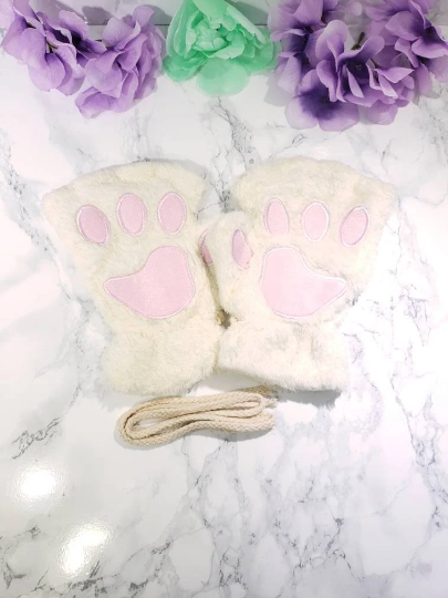 White Pet Play Paw and Ears Set